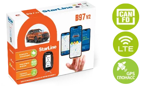 Сигнализация StarLine B97 v2 3CAN+FD+4LIN LTE-GPS (брелок 1 шт)